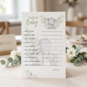 Wishes for Baby Elephant Eucalypt Baby Shower game