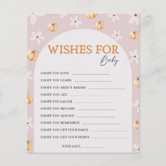 Wishes for Baby Fall Baby Shower Game Card