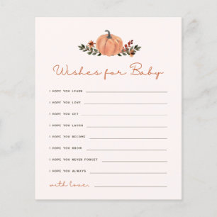 Wishes for Baby Fall Pumpkin Advice Card