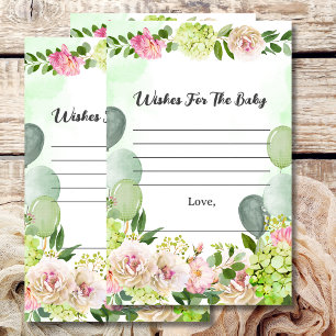 Wishes for baby game green hydrangea pink florals