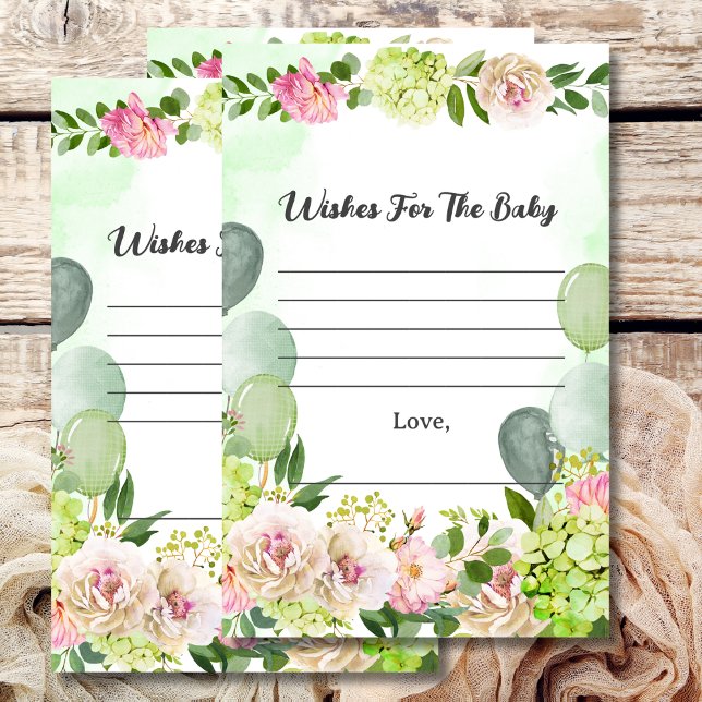Wishes for baby game green hydrangea pink florals (Creator Uploaded)