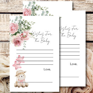 Wishes for baby game sweet little lamb pink flower