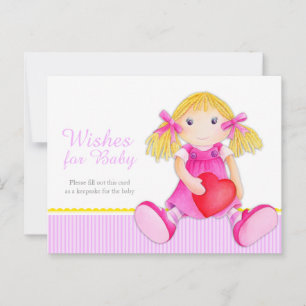 Wishes for baby - girl baby shower postcard