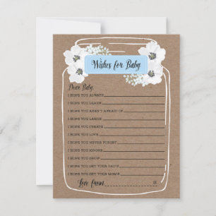 Wishes for Baby Mason Jar Baby Shower Game Card