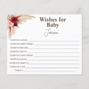 Wishes For Baby Pampas Grass Baby Shower Card