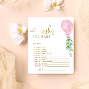 Wishes for Baby Pink Balloon Baby Shower Game