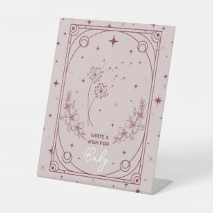 Wishes For Baby Pink Tarot Baby Shower Pedestal Sign