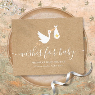 Wishes For Baby Rustic Stork Star Baby Shower Guest Book