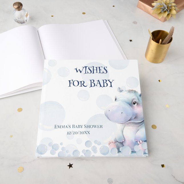 Wishes For Baby Shower Guest Book (Front Open)
