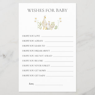 Wishes for Baby Silly Goose Baby Shower Game Flyer