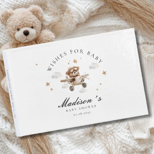 Wishes for Baby! Teddy Bear & Aeroplane Guest Book