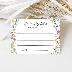 Wishes For Baby Wildflower Baby Shower Advice Card