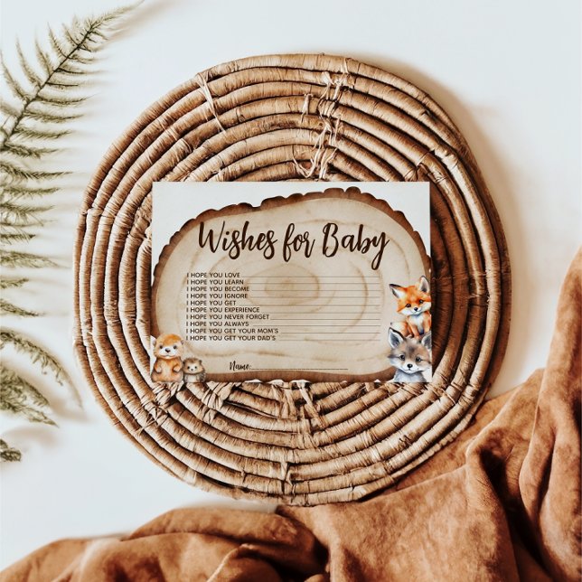 Wishes for Baby Woodland Animal Baby Shower card (Creator Uploaded)