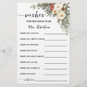 Wishes for Soon to be Mrs Winter Shower Card