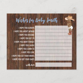 Wishes for the Baby AA Cowboy Baby Shower Card
