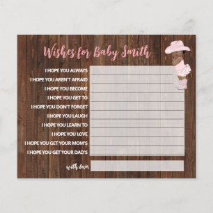 Wishes for the Baby AA Cowgirl Baby Shower Card