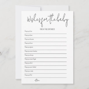 Wishes for the Baby - Baby Shower Game Invitation