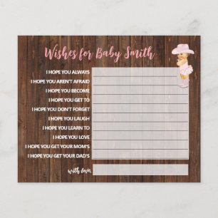 Wishes for the Baby Cowgirl Baby Shower Card