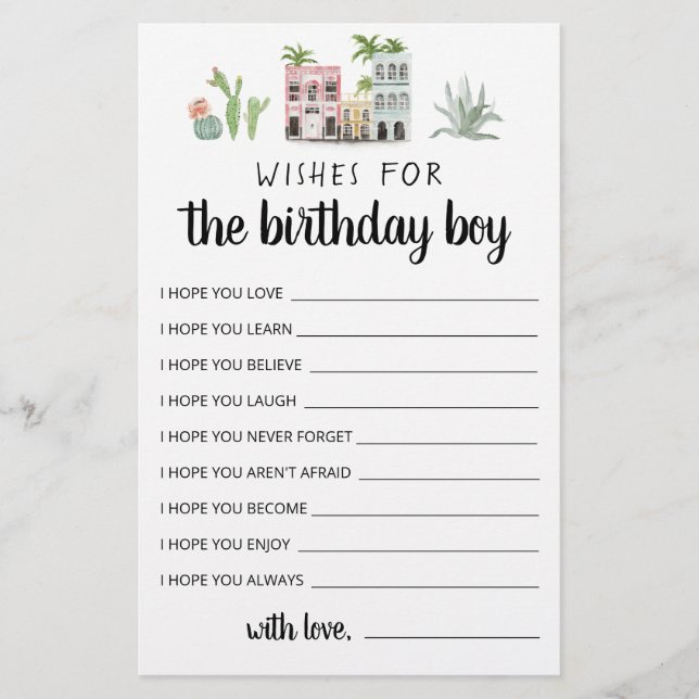 Wishes For The Birthday Boy (Front)