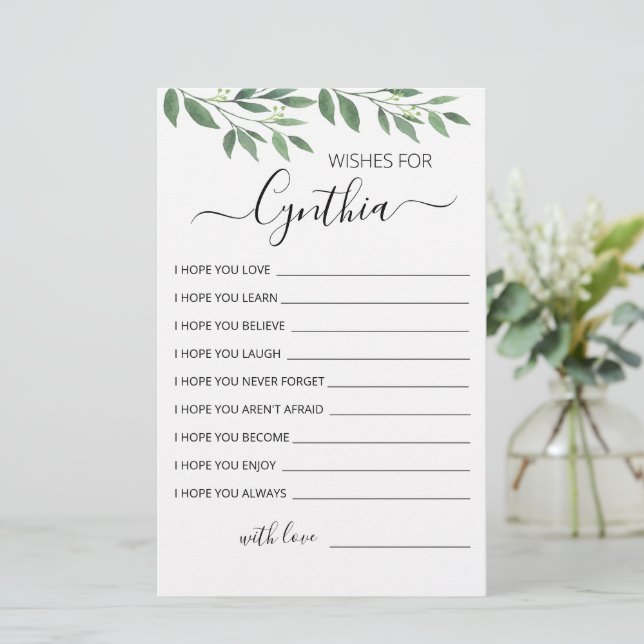 Wishes for the Birthday girl Birthday Party card (Standing Front)