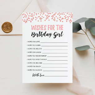 Wishes for the Birthday girl Birthday Party Card