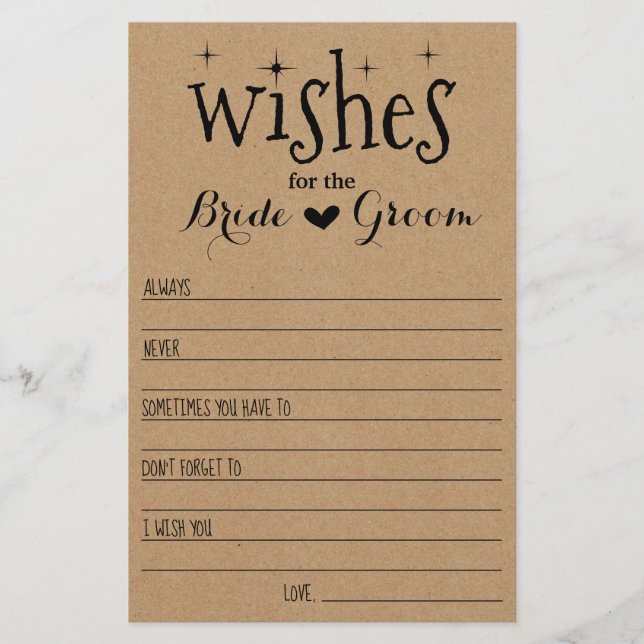 Wishes for the Bride and Groom Card (Front)