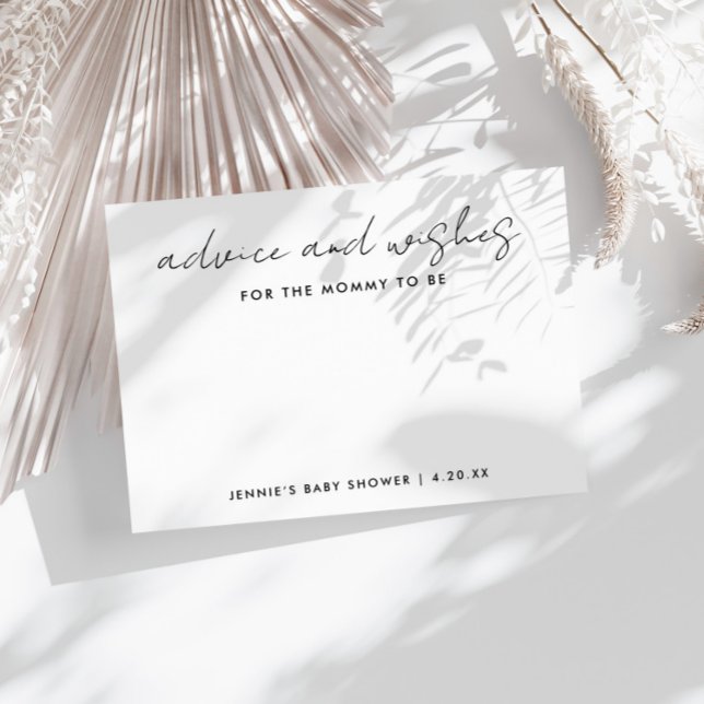 Wishes For The Mom to Be Baby Shower Minimalist Advice Card (Creator Uploaded)