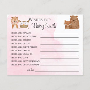 Wishes for the New Baby woodland baby shower card