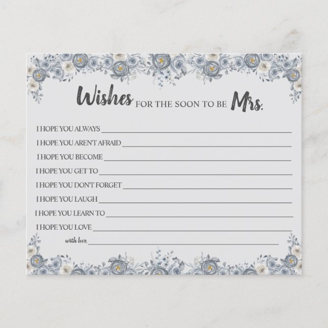 Wishes for the Soon to be Mrs Bridal Shower card (Front)
