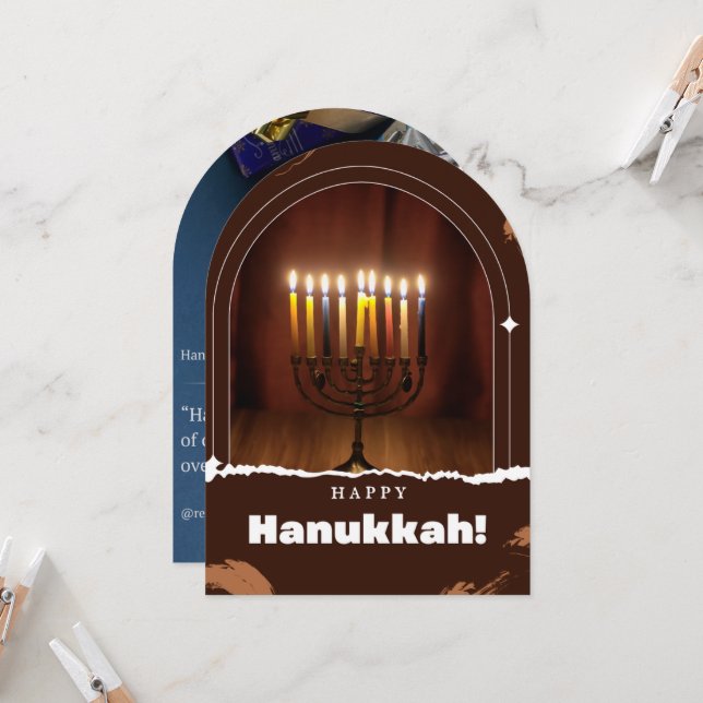 Wishes Happy Hanukkah Invitation (Front/Back In Situ)
