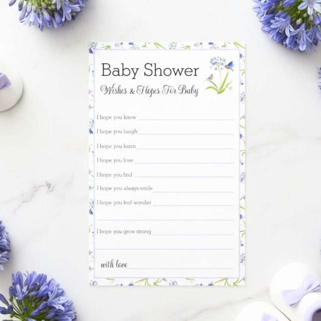Wishes & Hopes Baby Shower Lily with Bluebird  Flyer (Creator Uploaded)