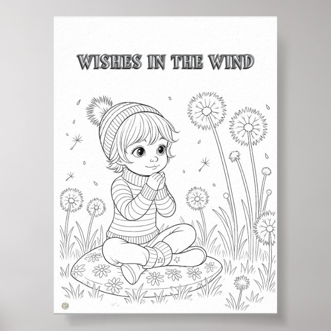 Wishes in the Wind Matte Poster for Colouring (Front)