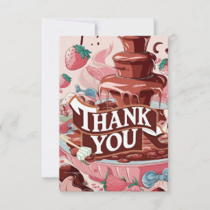 Wishes Strawberry Chocolate thank you card 