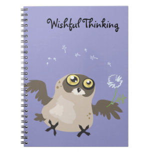 Wishful Thinking Owl~notebook Spiral Notebook