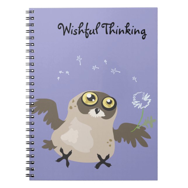 Wishful Thinking Owl~notebook Spiral Notebook (Front)