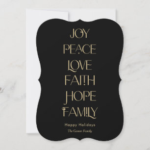 Wishful Words EDITABLE COLOR No Photo Holiday Card