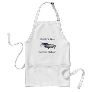Wishin I Was Catfish Fishin Standard Apron