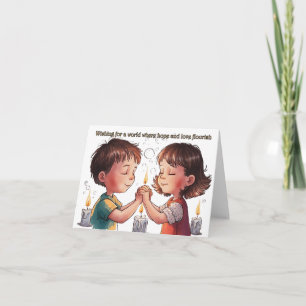 Wishing for a world where hope and love flourish card