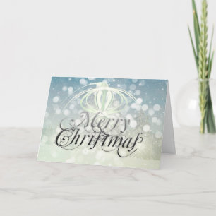 Wishing Happy Holiday Bokeh Star Christmas Card