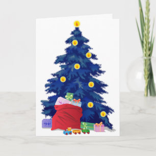 Wishing Happy Holiday Decorative Christmas Tree Card