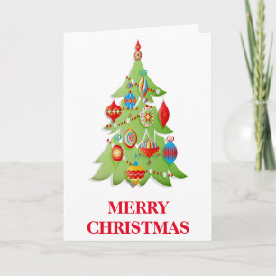 Wishing Happy Holiday Decorative Christmas Tree Card