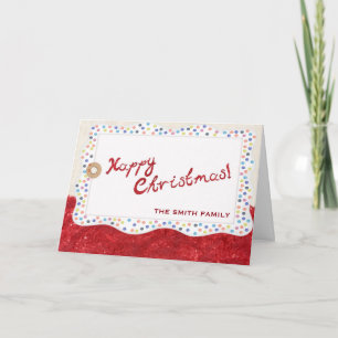 Wishing Happy Holiday Red Christmas Card