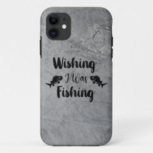 Wishing I was fishing funny quote Case-Mate iPhone Case