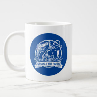 Wishing I Was Fishing Large Coffee Mug