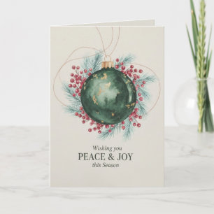 Wishing Peace & Joy Corporate Happy Holidays Card