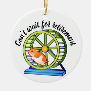 Wishing Retirement Hamster Ceramic Tree Decoration