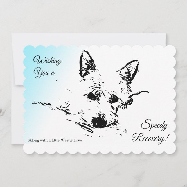 Wishing Speedy Recovery,  West Highland Terrier Holiday Card (Front)