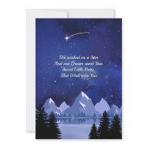 Wishing Star Night Sky Baby Shower Invitation