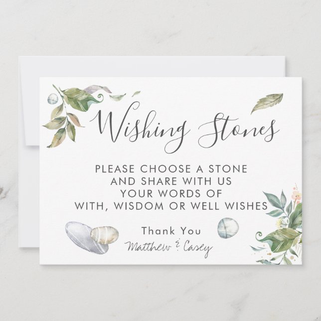 Wishing Stones Wedding Guestbook Sign (Front)
