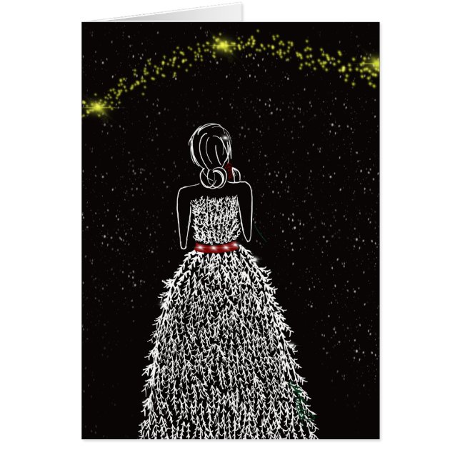 Wishing Upon A winter Star Greeting Card (Front)